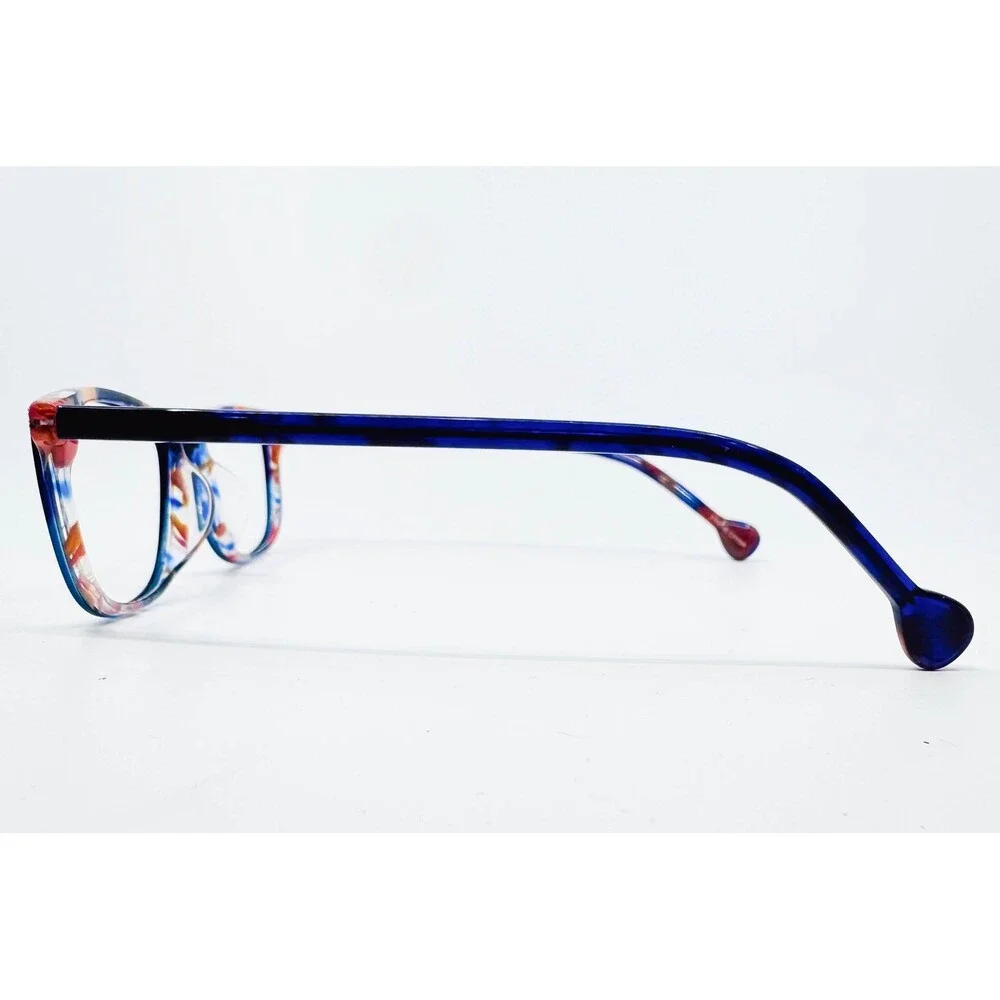 Lisa Loeb Eyewear Hula Hoop 9 Blue Eyeglass Frames Blueberry Swirl 49-15-125